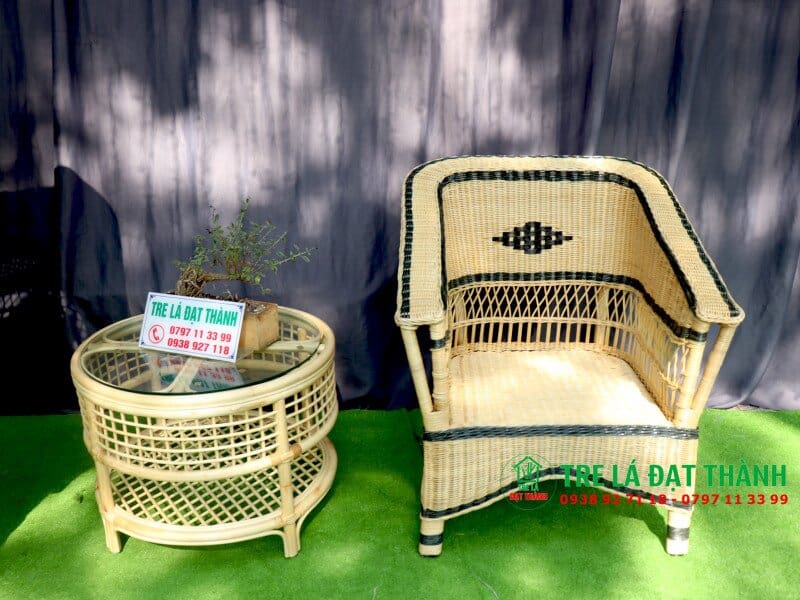 Bàn Ghế Song Mây - BGSM025